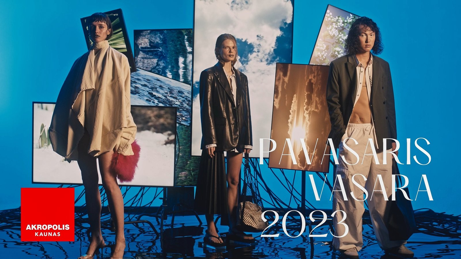 Akropolis spring/summer 2023 campaign – fashion collage of models in seasonal looks